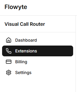 Navigate to extensions